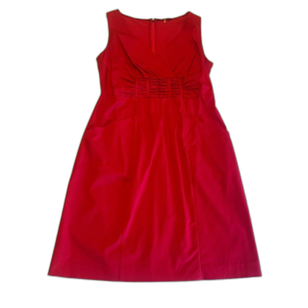 Elie Tahari  Sheath Dress Women size 8 Red Summer Lightweight Cotton blend